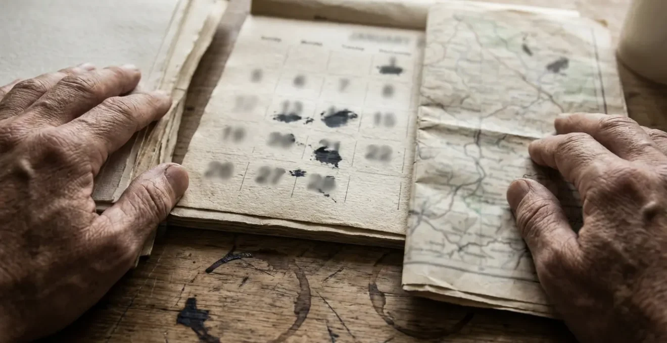 Bureau organisé avec calendrier, carte de France et documents de préparation au retour