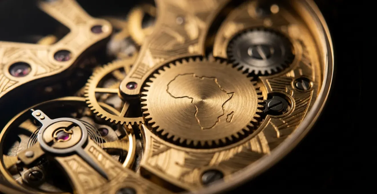 Vue macro d'une horloge de luxe avec reflets dorés symbolisant le timing parfait pour la sortie d'investissement